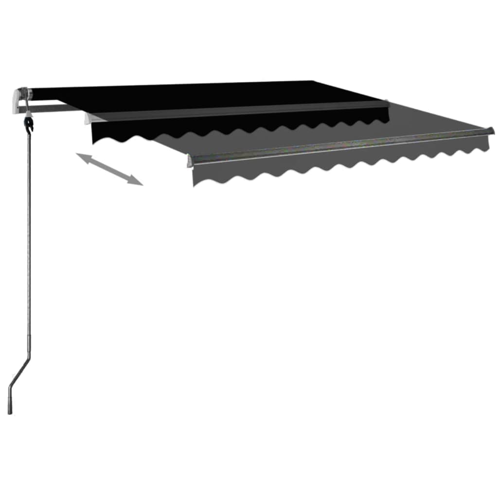 vidaXL Toldo de pie retráctil manual gris antracita 300x250 cm