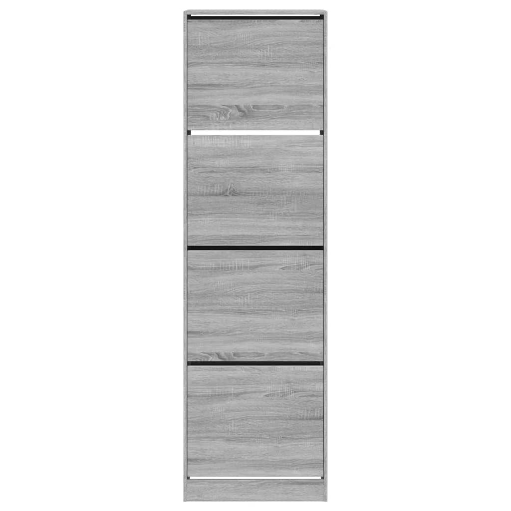 vidaXL Mueble zapatero 4 cajones abatibles gris Sonoma 60x42x204 cm