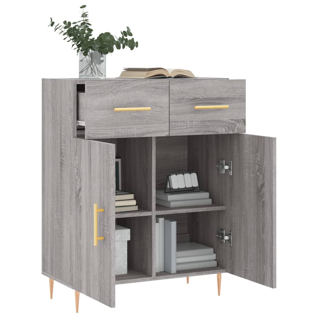 vidaXL Aparador de madera de ingeniería gris Sonoma 69,5x34x90 cm