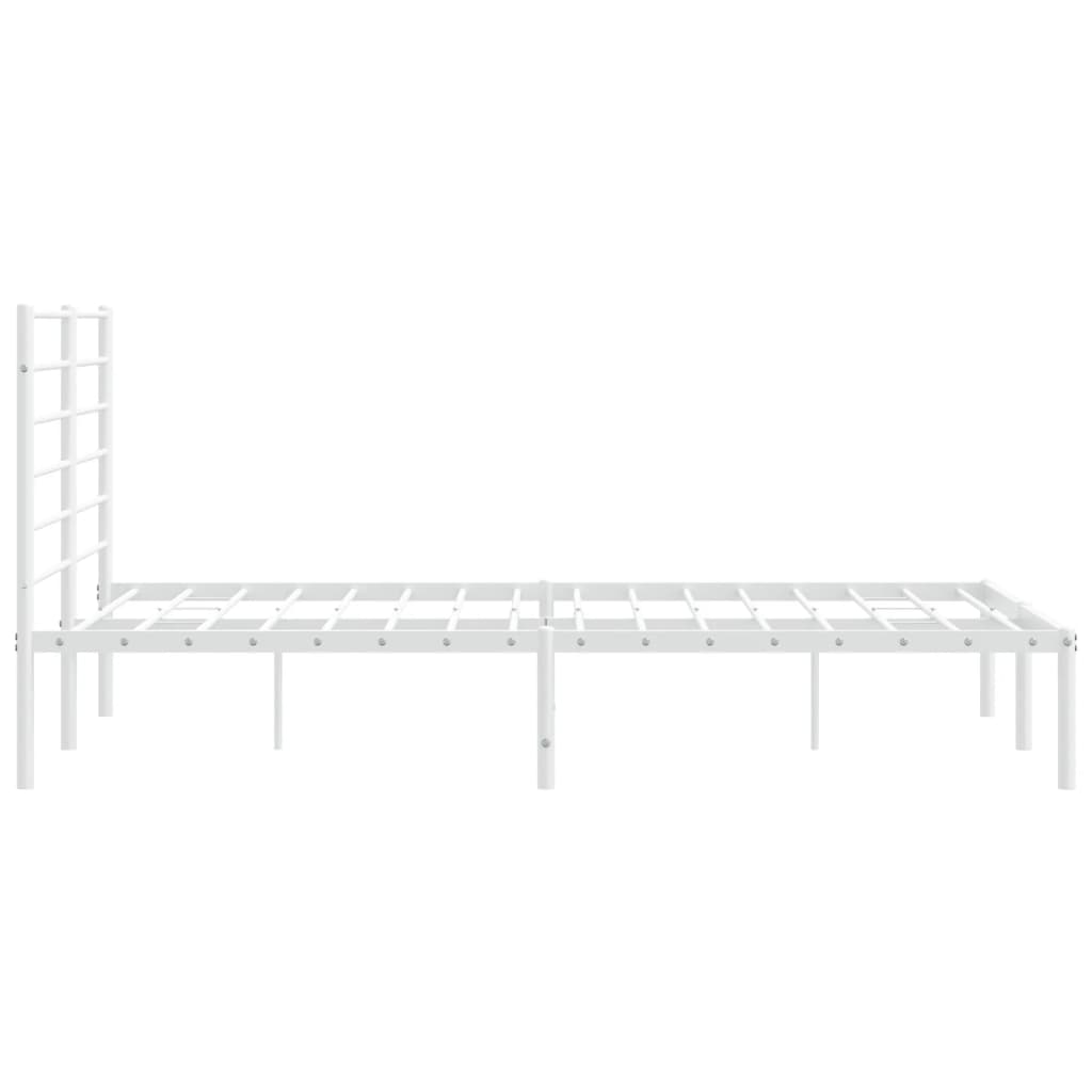 vidaXL Estructura cama sin colchón con cabecero metal blanco 140x190cm