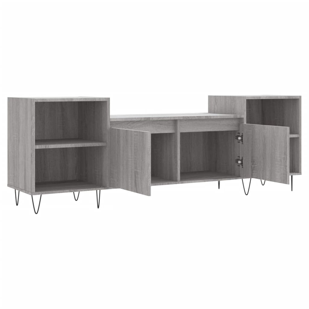 vidaXL Mueble para TV madera contrachapada gris Sonoma 160x35x55 cm