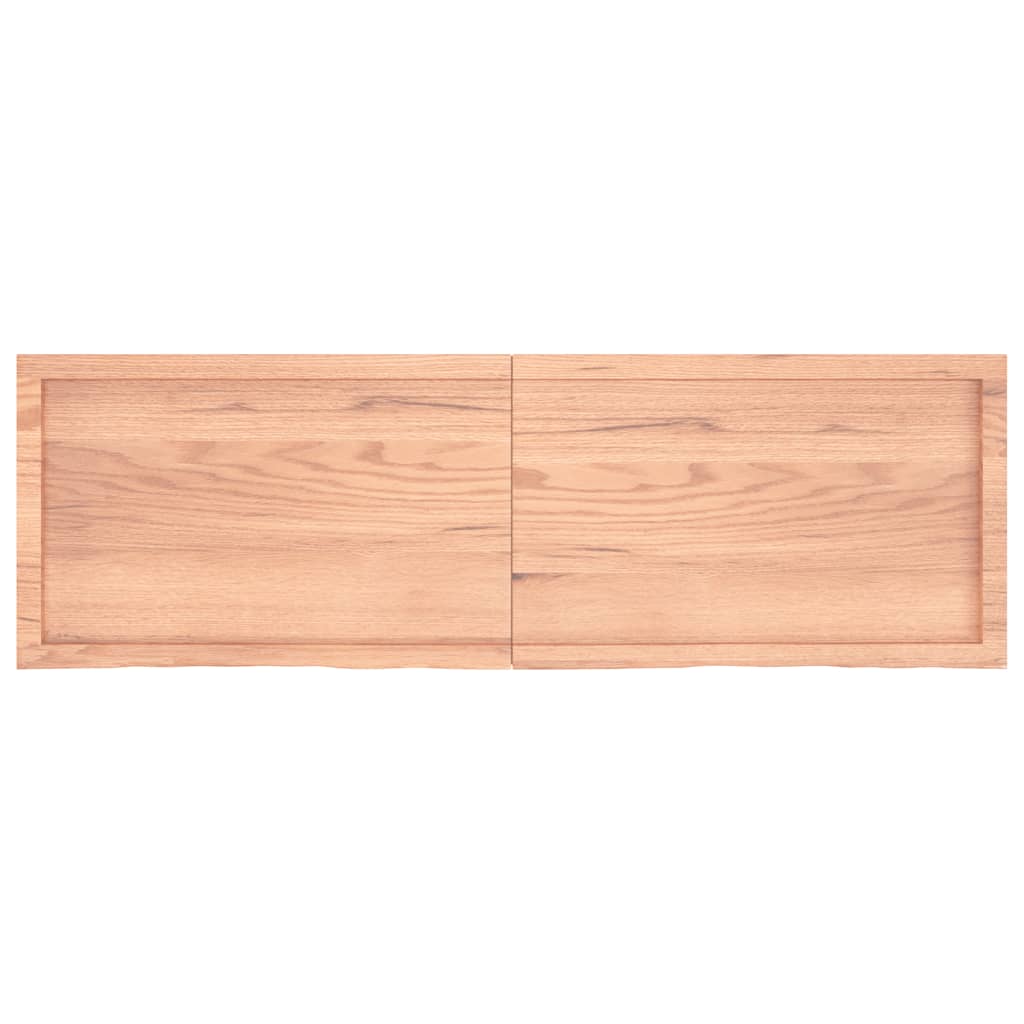 vidaXL Encimera baño madera maciza tratada marrón claro 160x50x(2-4)cm