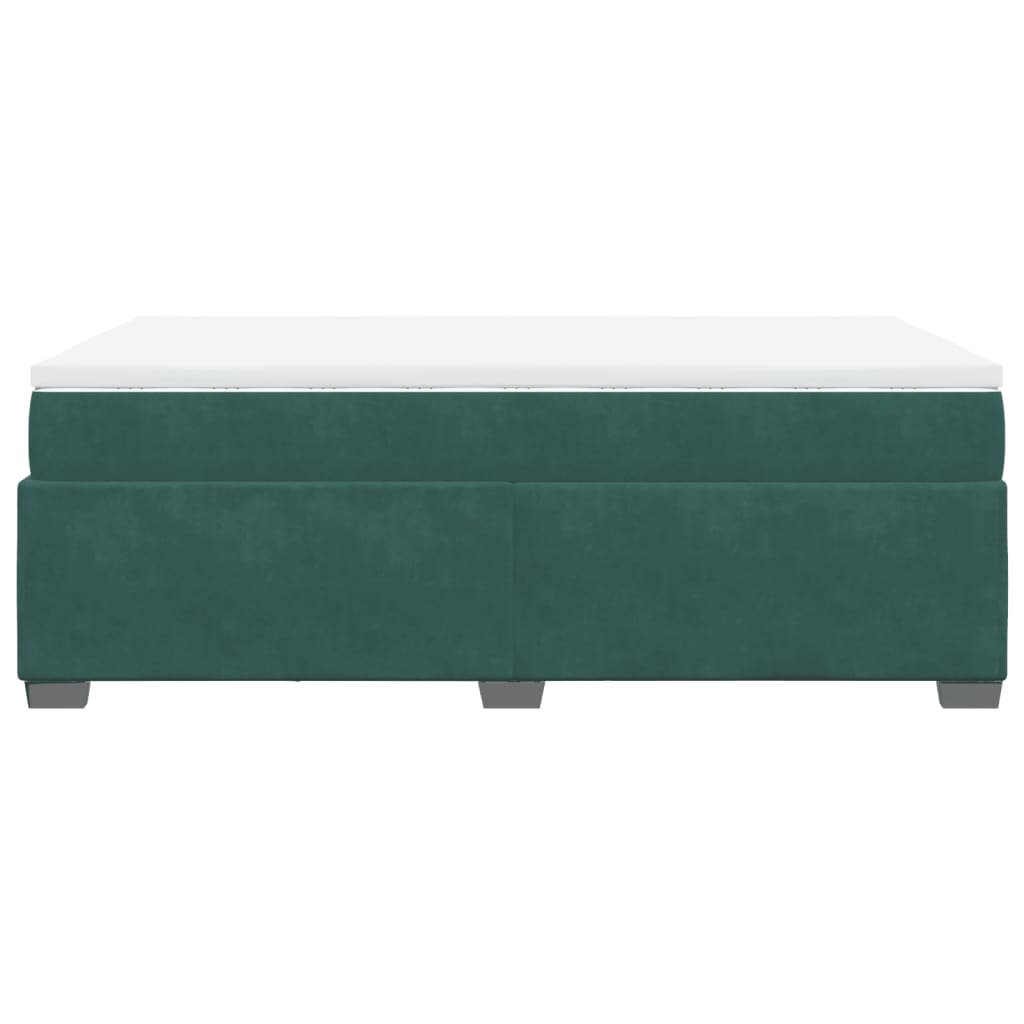 vidaXL Cama box spring con colchón terciopelo verde oscuro 120x190 cm