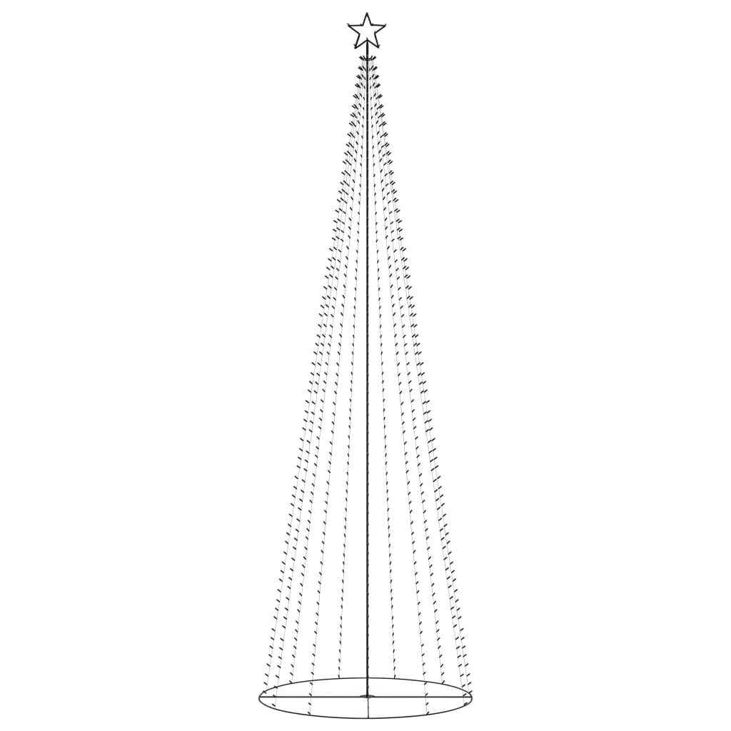 vidaXL Árbol de Navidad cónico 752 LEDs de colores 160x500 cm