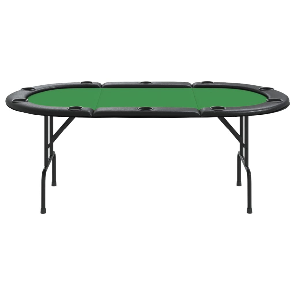 Mesa para póker plegable y de forma ovalada para 9 jugadores color verde  Vida XL 80210