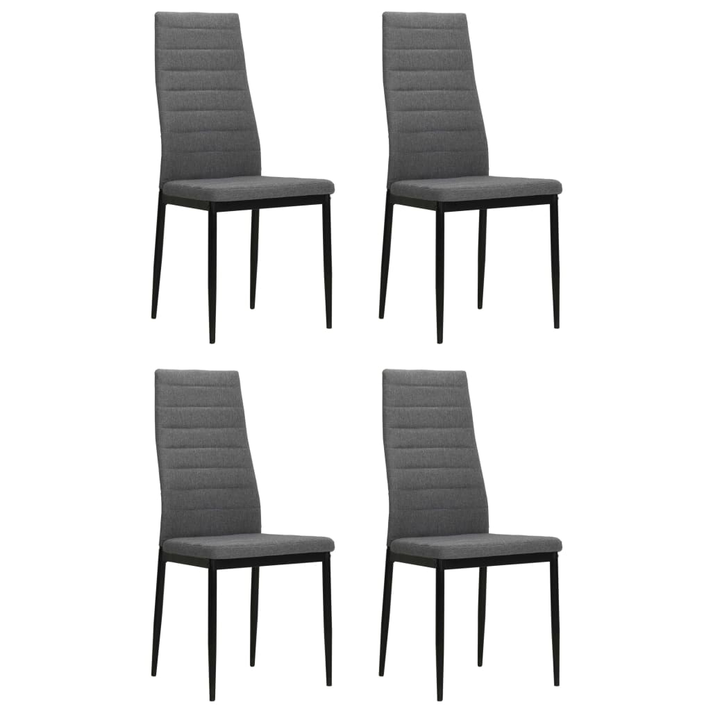 vidaXL Sillas de comedor 4 unidades tela gris claro