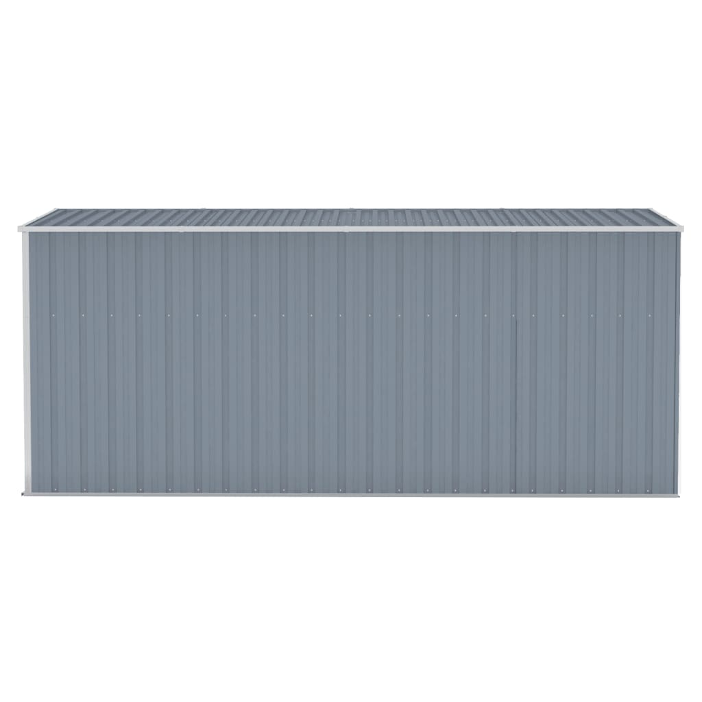 vidaXL Cobertizo de jardín pared acero galvanizado gris 118x382x178 cm