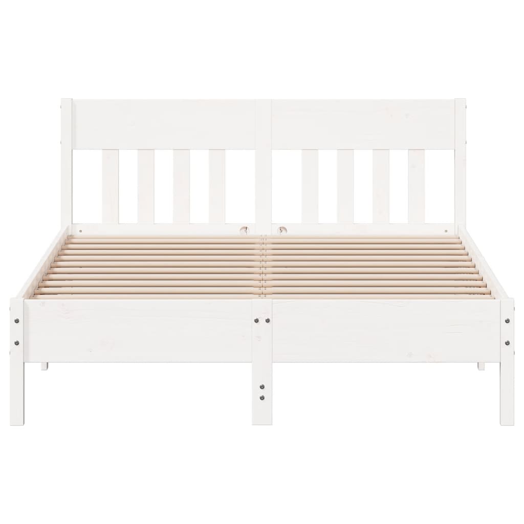 vidaXL Estructura de cama sin colchón madera de pino blanca 150x200 cm