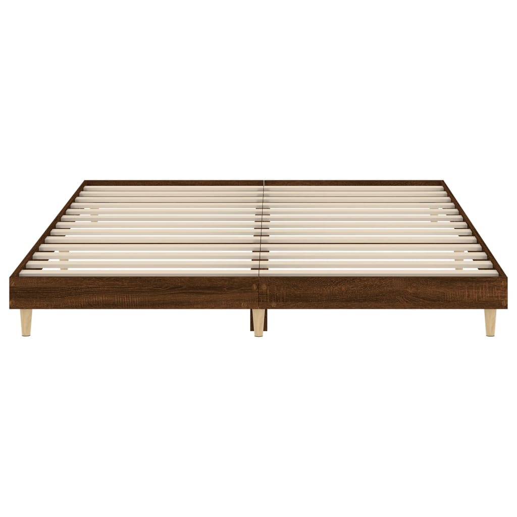 vidaXL Estructura de cama sin colchón madera marrón roble 140x200 cm