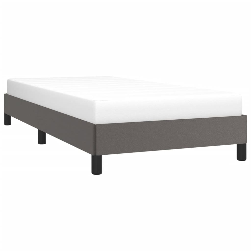 vidaXL Estructura de cama sin colchón cuero sintético gris 90x190 cm