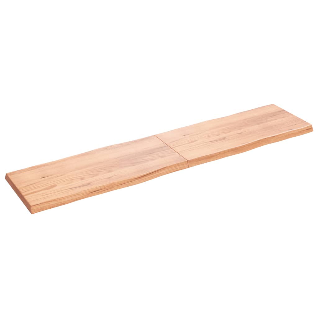 vidaXL Tablero mesa madera tratada borde natural marrón 220x50x(2-6)cm