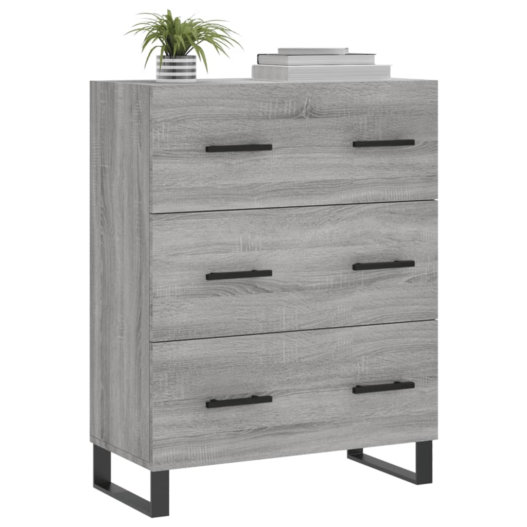 vidaXL Aparador de madera de ingeniería gris Sonoma 69,5x34x90 cm