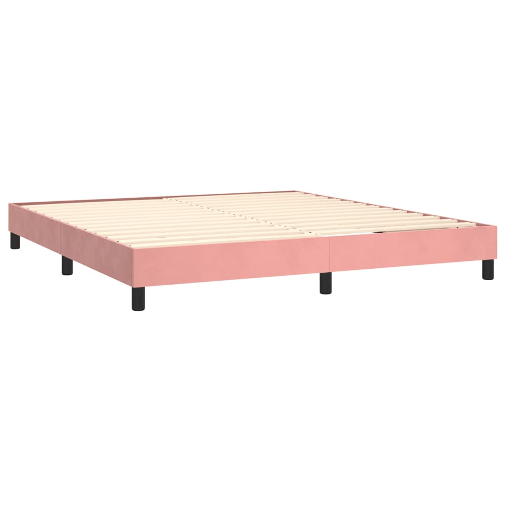 vidaXL Estructura de cama de terciopelo rosa 180x200 cm