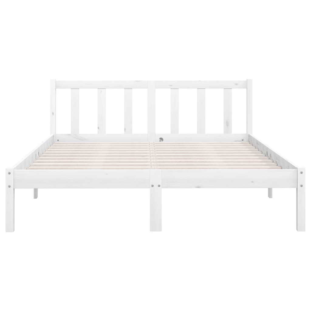 vidaXL Estructura de cama de madera de pino maciza blanca 140x190 cm