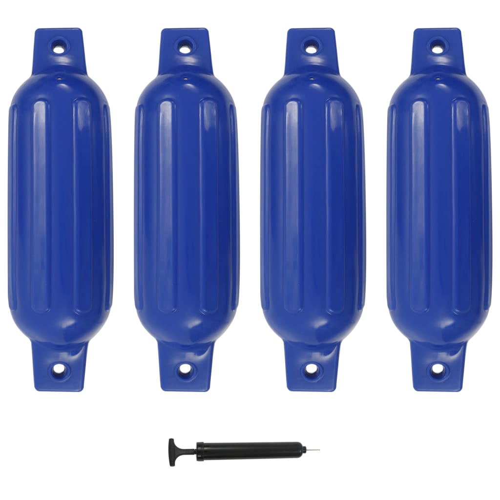vidaXL Parachoques para barco 4 unidades PVC azul 41x11,5 cm
