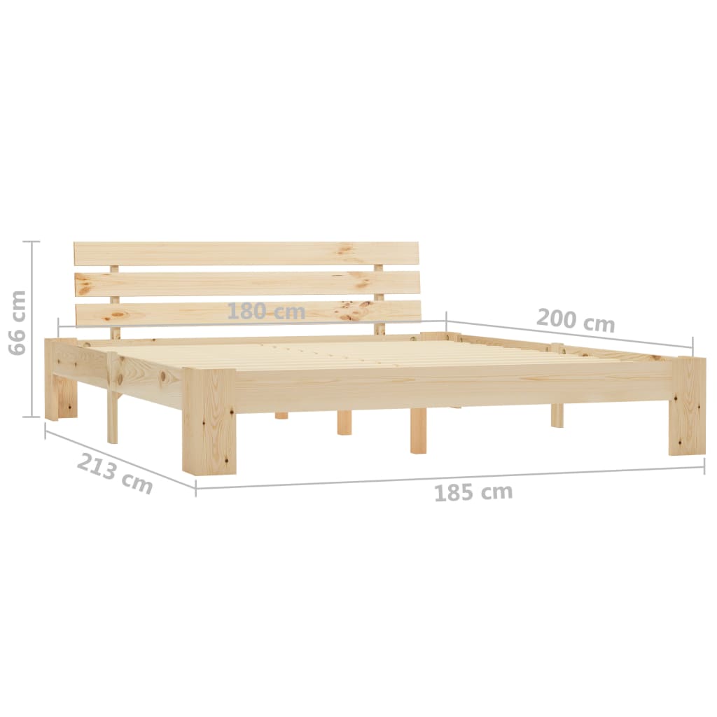 vidaXL Estructura de cama sin colchón madera maciza de pino 180x200 cm