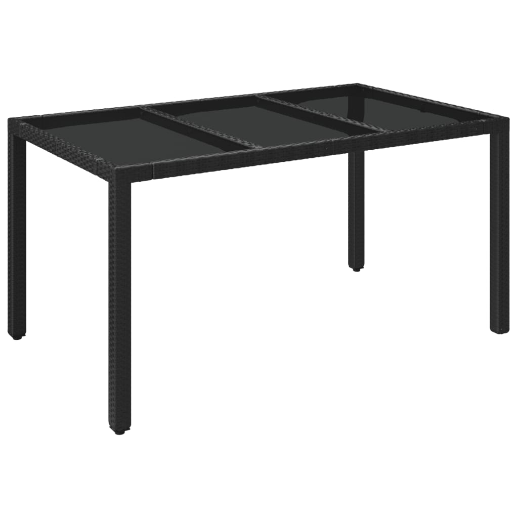 vidaXL Set de comedor de jardín 7 pzas y cojines ratán sintético negro