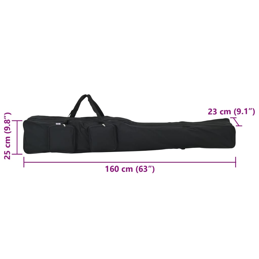 vidaXL Bolso para caña de pescar tela oxford negro 160 cm