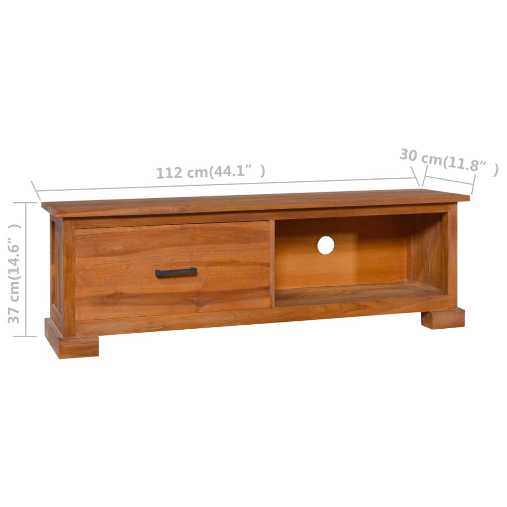 vidaXL Mueble para TV de madera maciza de teca 112x30x37 cm