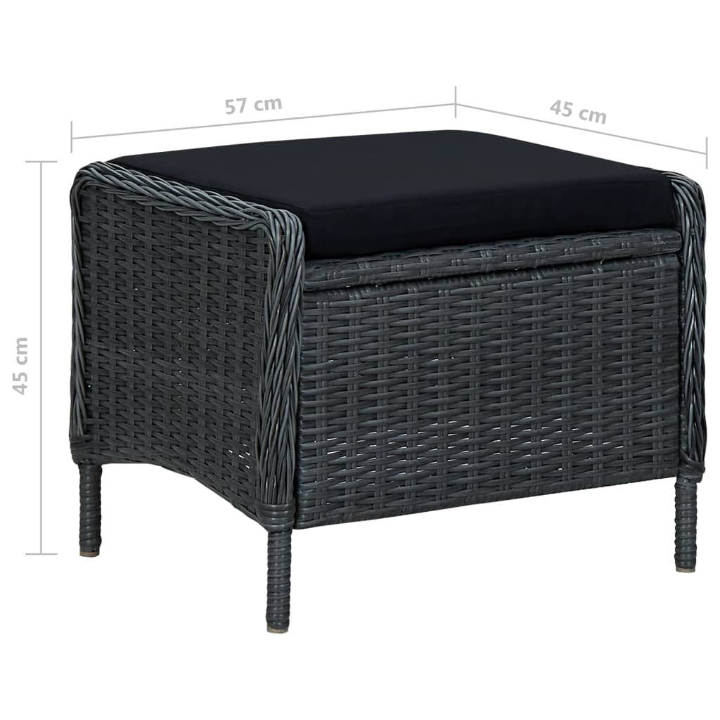 vidaXL Juego de comedor para jardín de 5 piezas gris oscuro