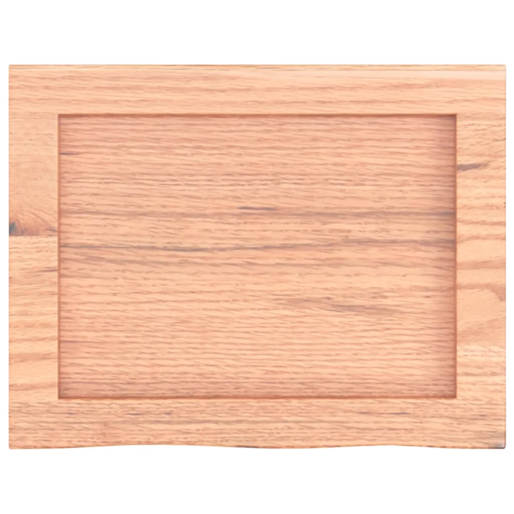 vidaXL Encimera baño madera maciza tratada marrón claro 40x30x(2-6) cm