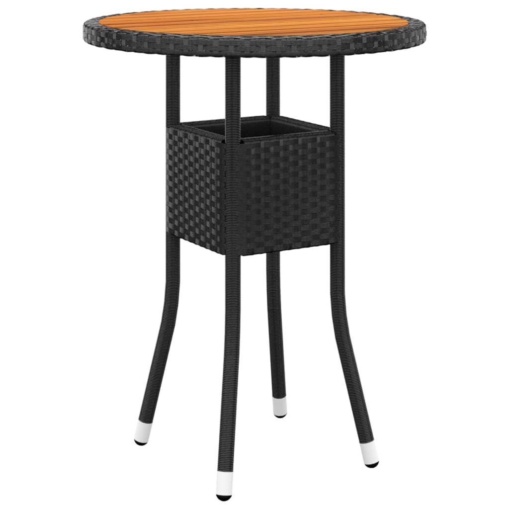 vidaXL Juego de comedor para jardín 3 piezas ratán sintético negro