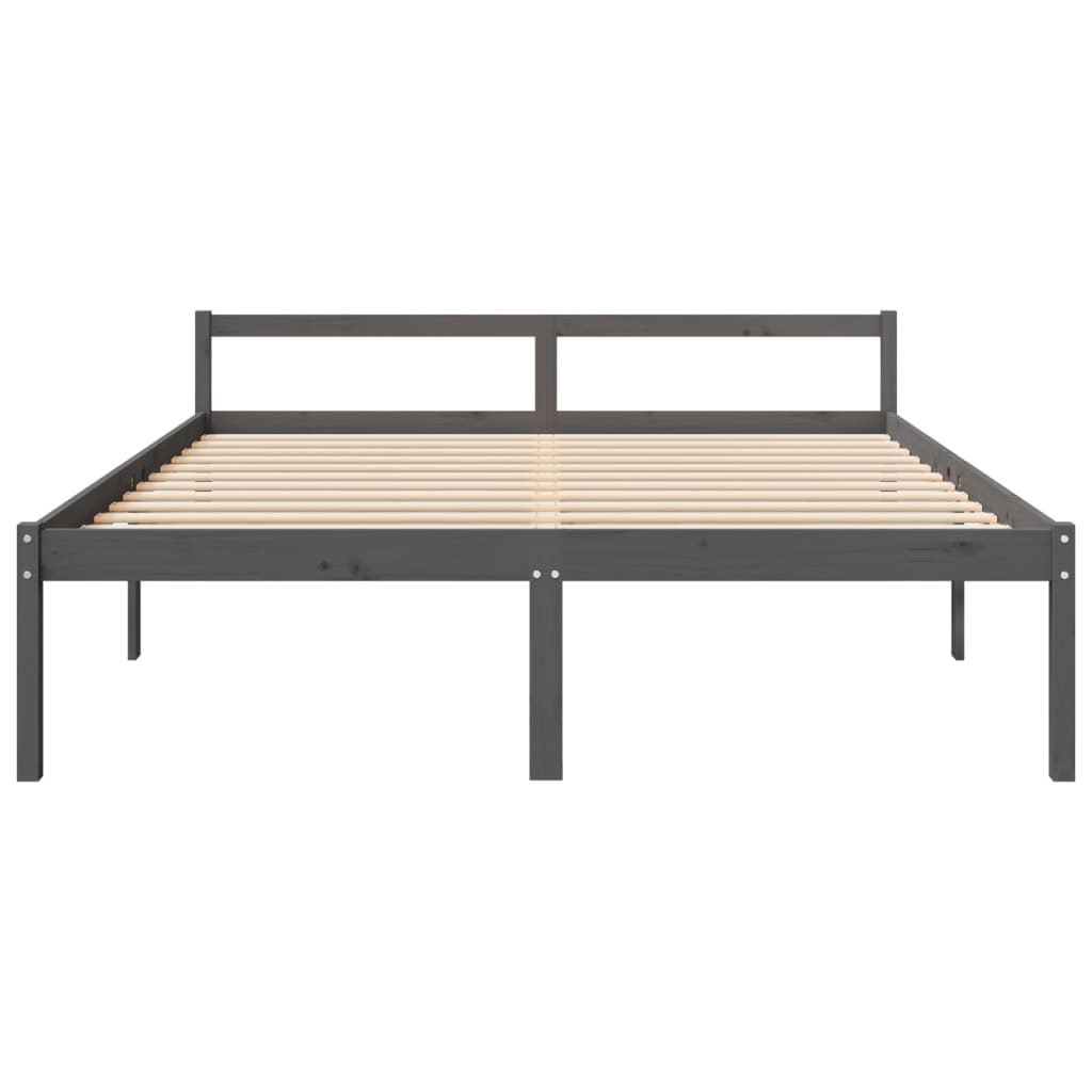 vidaXL Cama para personas mayores madera maciza pino gris 200x200 cm