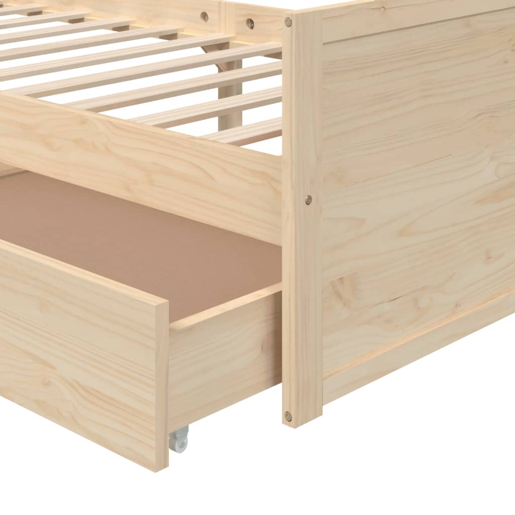 vidaXL Estructura de cama sin colchón madera maciza de pino 90x200 cm