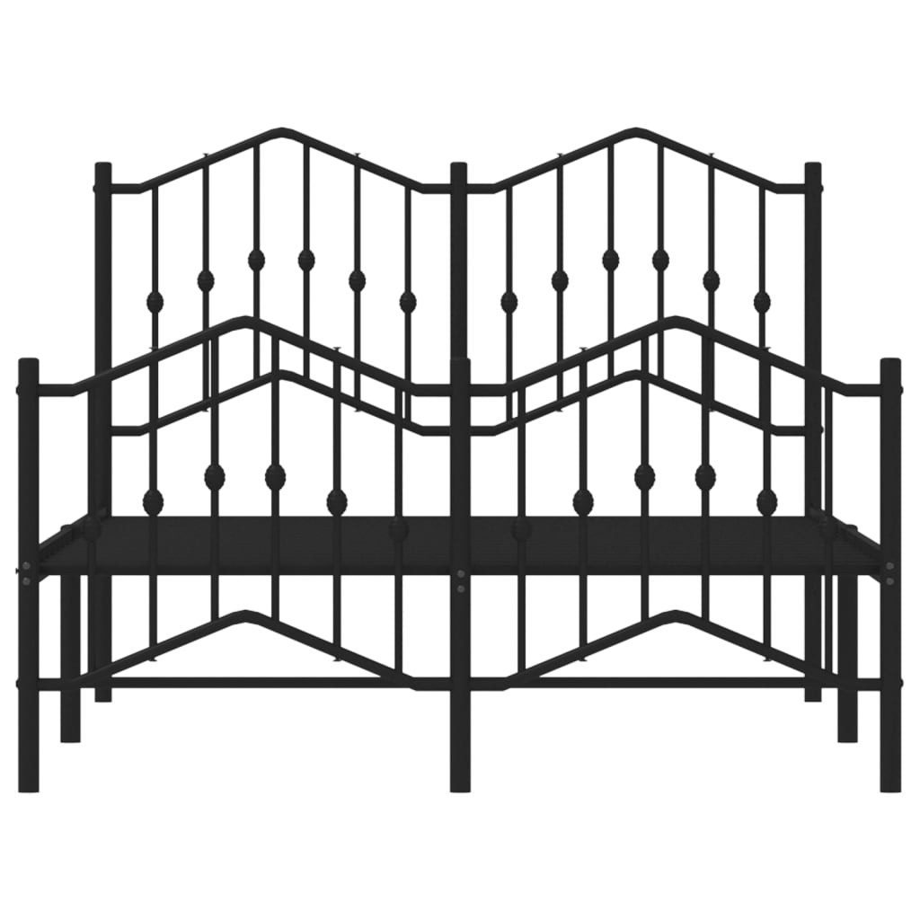 vidaXL Estructura cama sin colchón con estribo metal negro 120x190 cm