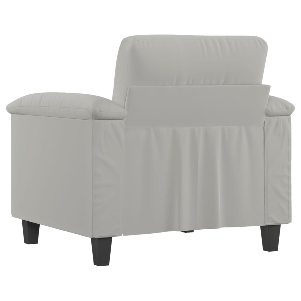 vidaXL Sillón de tela microfibra gris claro 60 cm