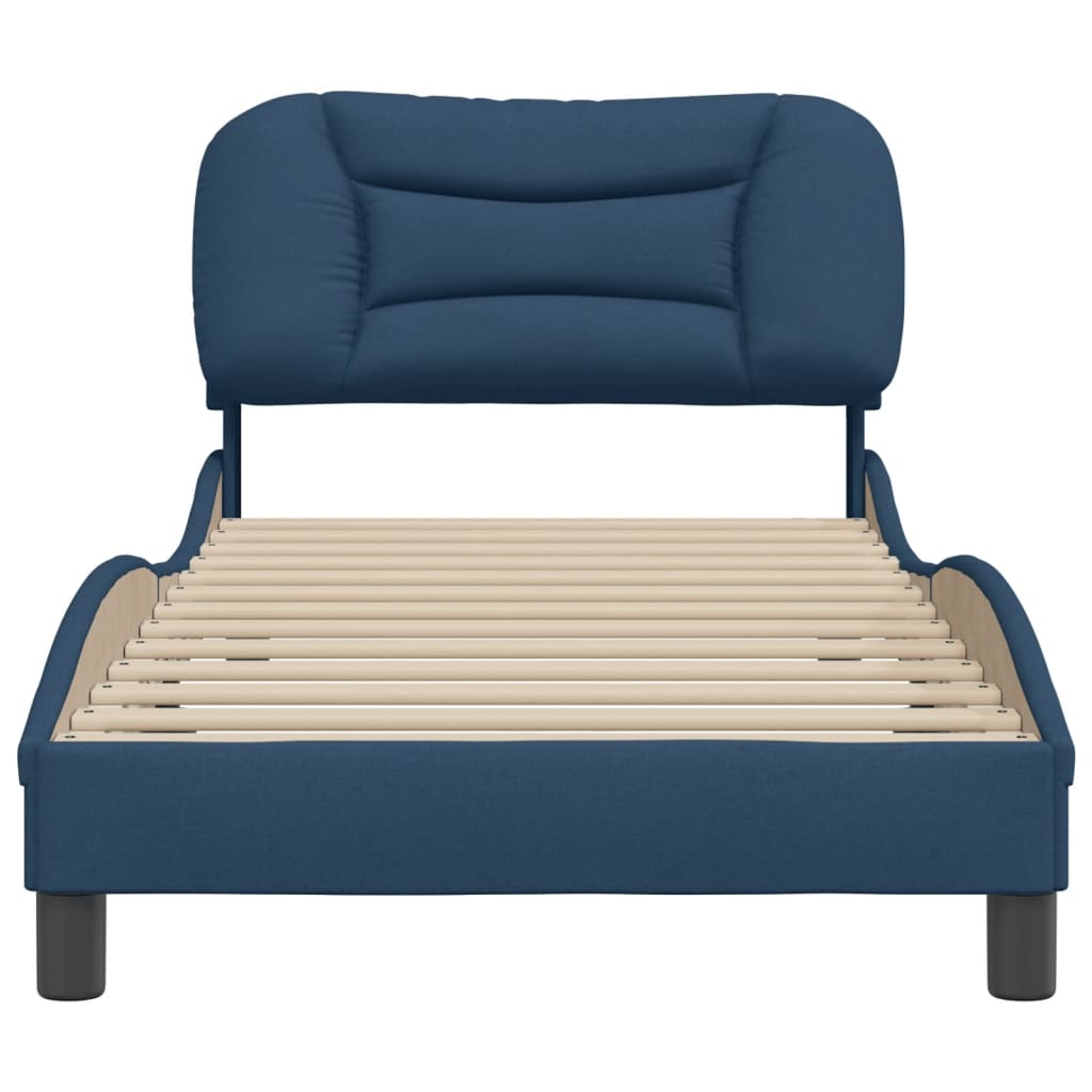 vidaXL Estructura de cama sin colchón tela azul 90x190 cm