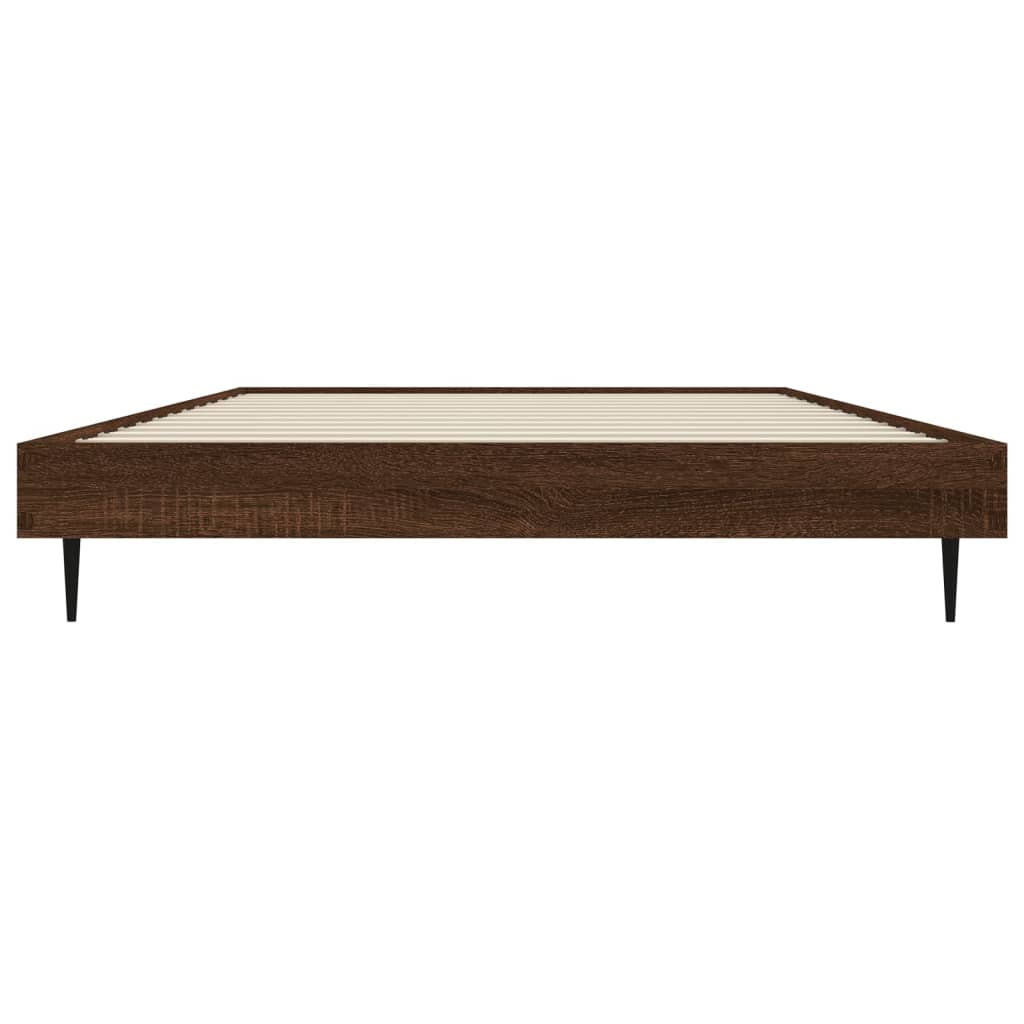 vidaXL Estructura de cama sin colchón madera marrón roble 90x200 cm