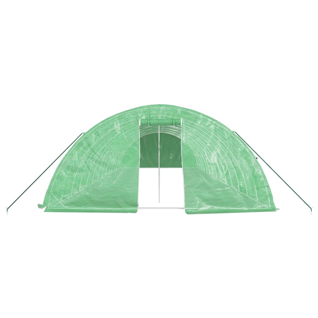 vidaXL Invernadero con estructura de acero verde 70 m² 14x5x2,3 m