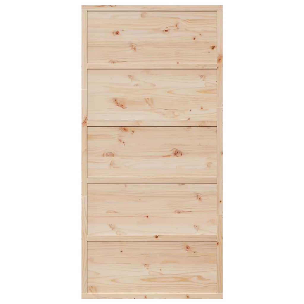 vidaXL Puerta de granero madera maciza de pino 100x208 cm