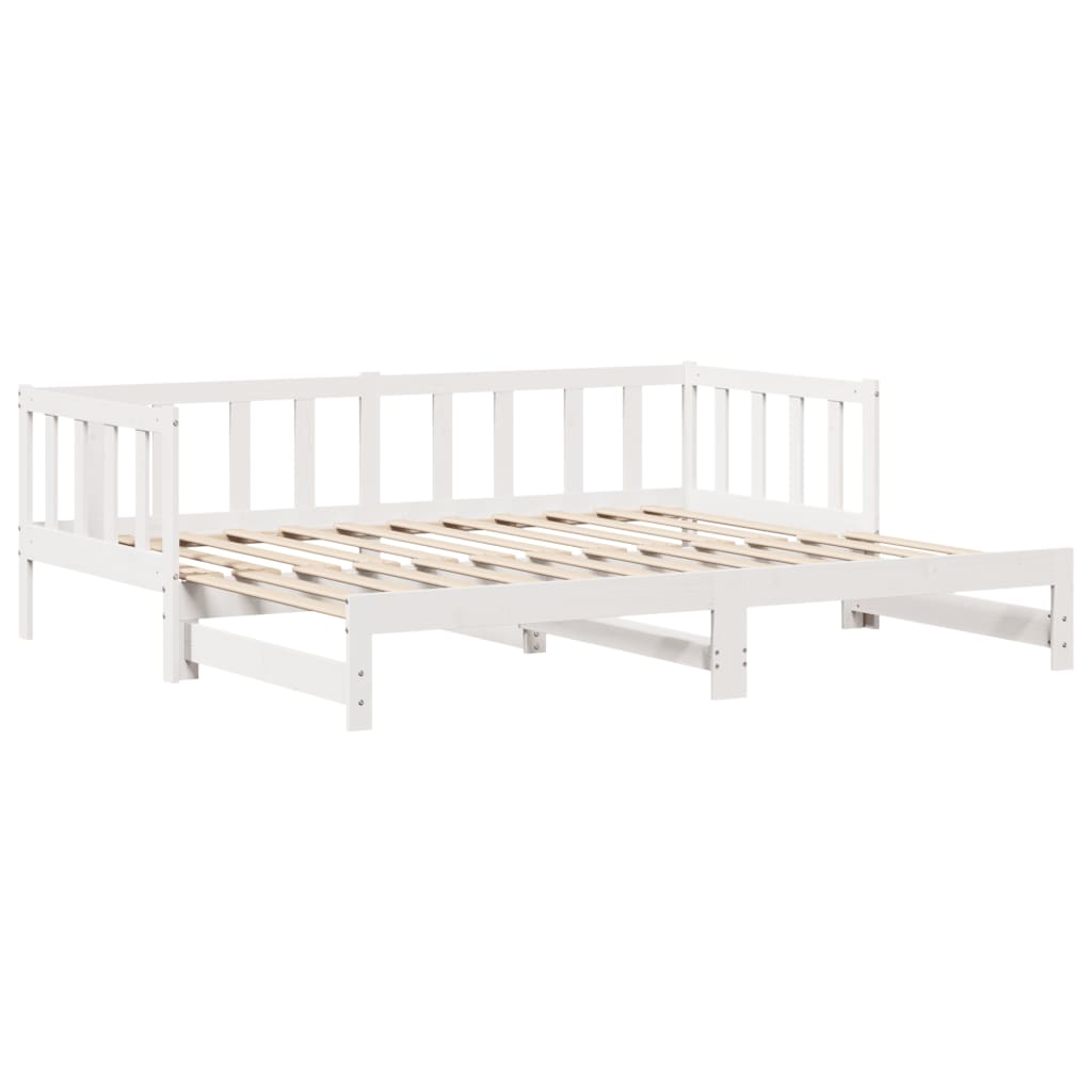 vidaXL Sofá cama nido con cajones madera maciza pino blanca 80x200 cm