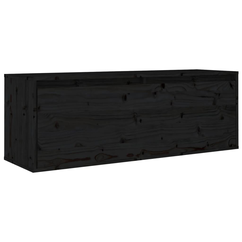 vidaXL Muebles para TV 2 piezas madera maciza de pino negro