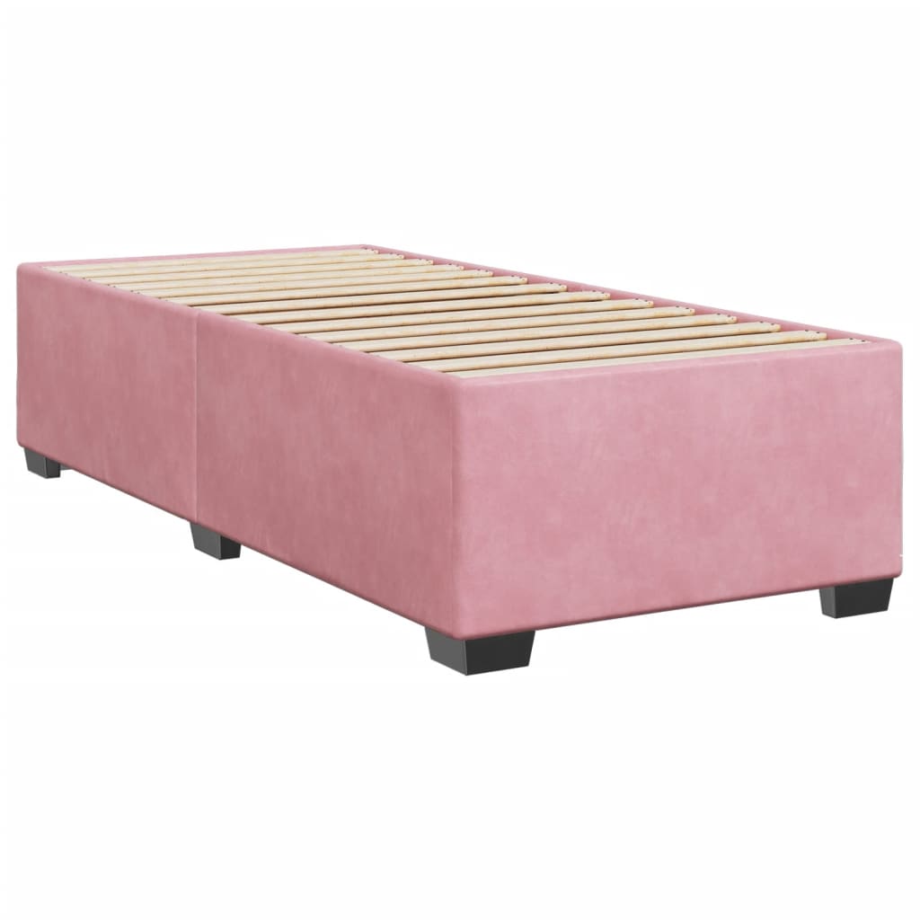 vidaXL Cama box spring con colchón terciopelo rosa 80x200 cm