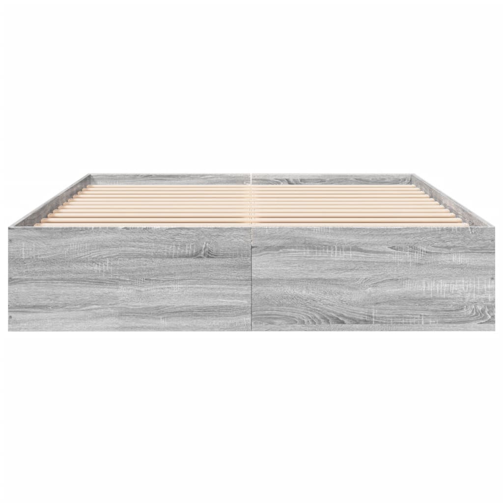 vidaXL Estructura de cama madera de ingeniería gris Sonoma 160x200 cm