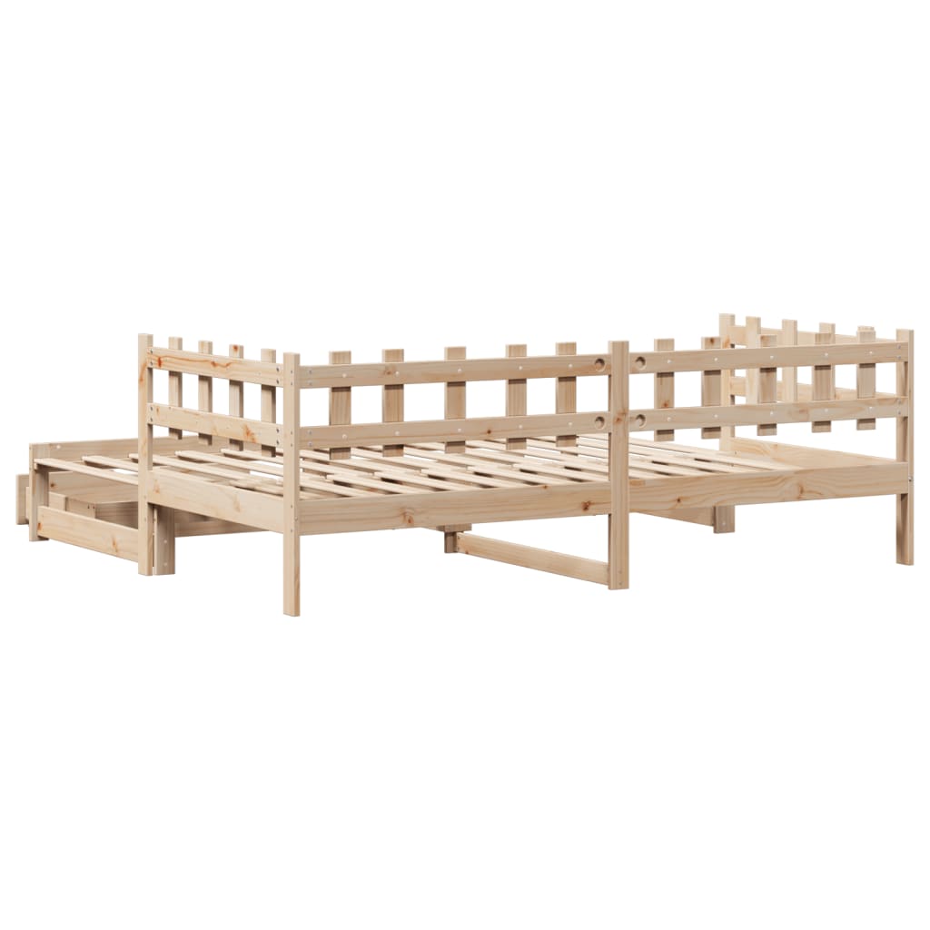 vidaXL Sofá cama nido con cajones madera maciza de pino 80x200 cm