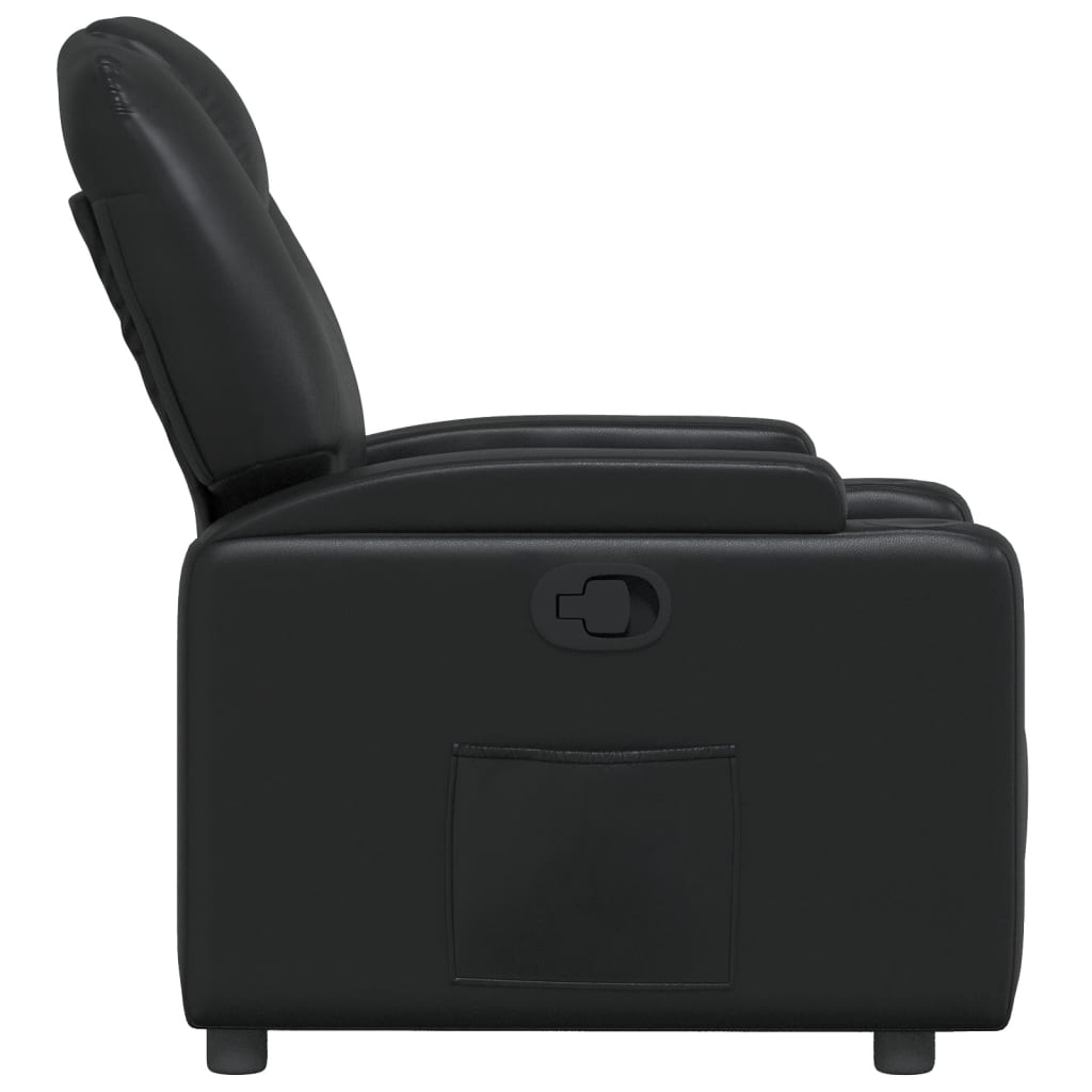 vidaXL Sillón reclinable de cuero sintético negro