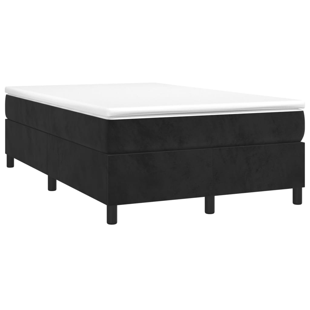 vidaXL Cama box spring con colchón terciopelo negro 120x200 cm