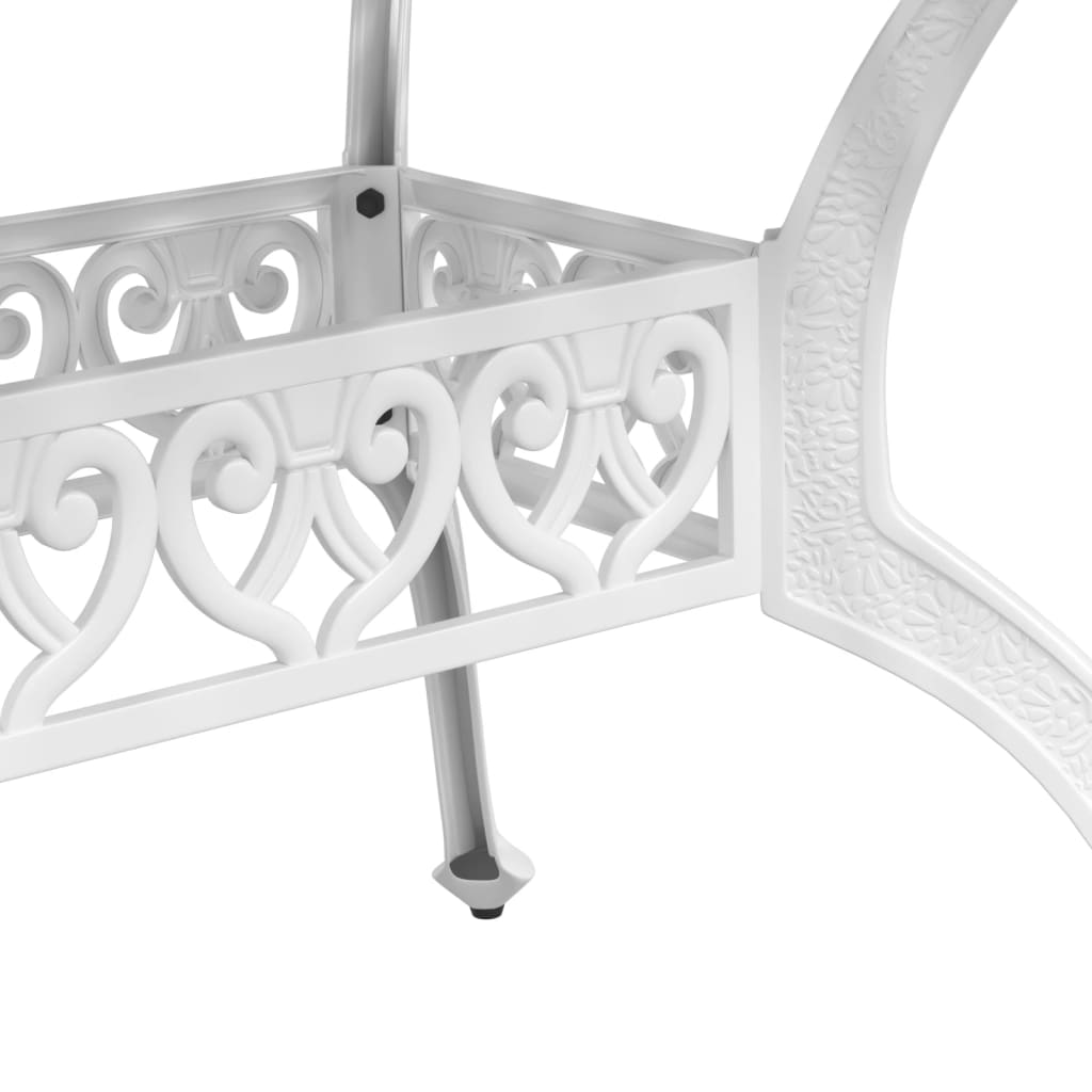 vidaXL Juego de comedor de jardín 5 piezas aluminio fundido blanco