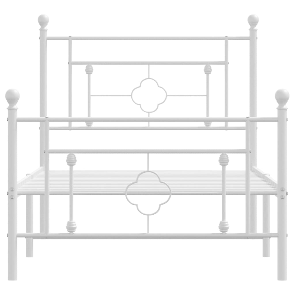 vidaXL Estructura cama sin colchón con estribo metal blanco 100x200 cm