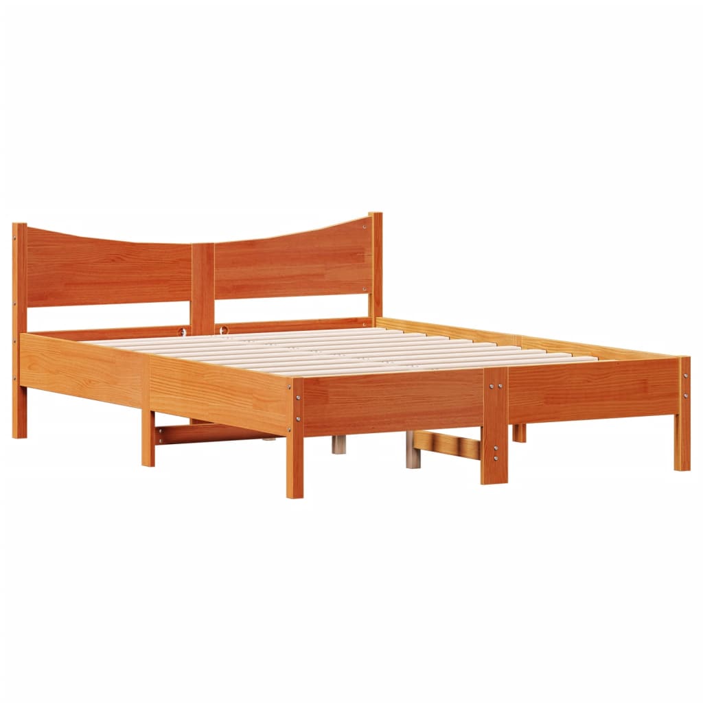 vidaXL Estructura de cama sin colchón madera maciza marrón 120x190 cm