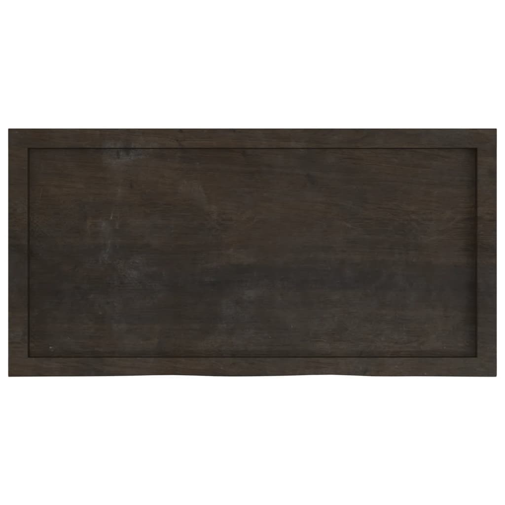 vidaXL Tablero mesa madera roble tratada marrón oscuro 100x50x(2-6) cm