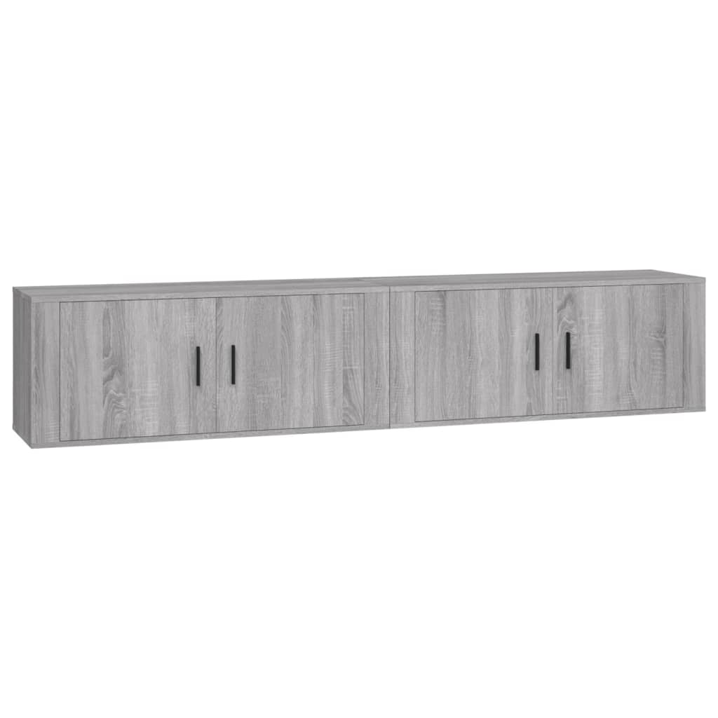 vidaXL Muebles para TV de pared 2 uds gris Sonoma 100x34,5x40 cm