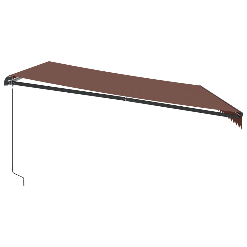 vidaXL Toldo retráctil manual con luces LED marrón 500x350 cm