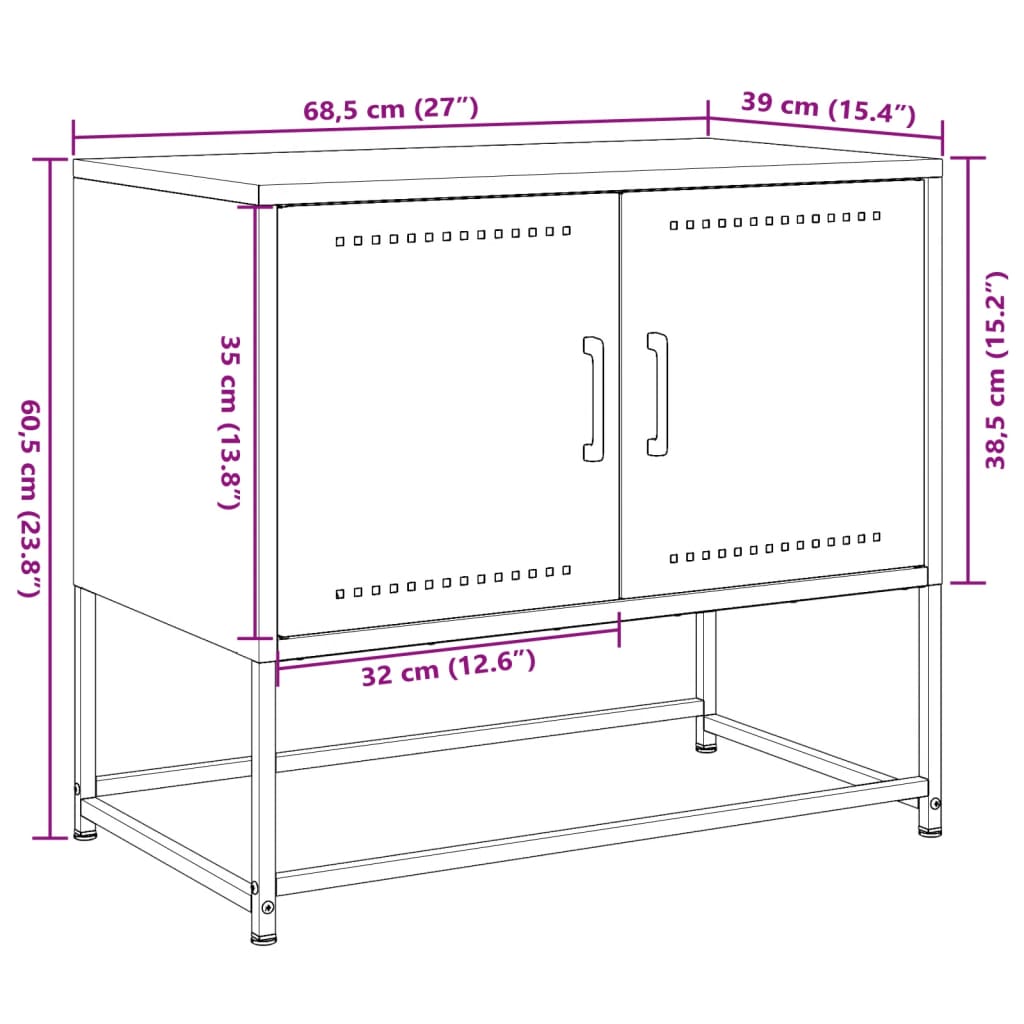 vidaXL Mueble para TV de acero gris antracita 68,5x39x60,5 cm