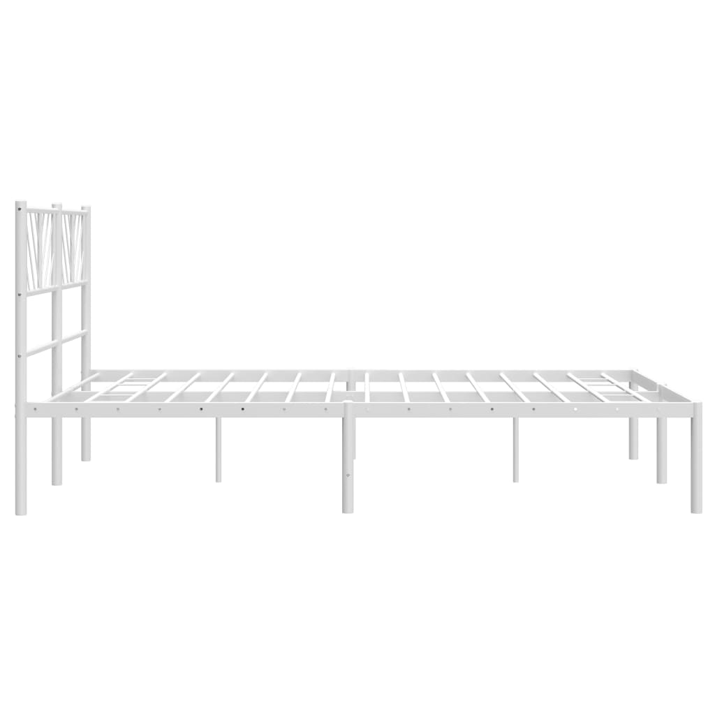 vidaXL Estructura cama sin colchón con cabecero metal blanco 160x200cm