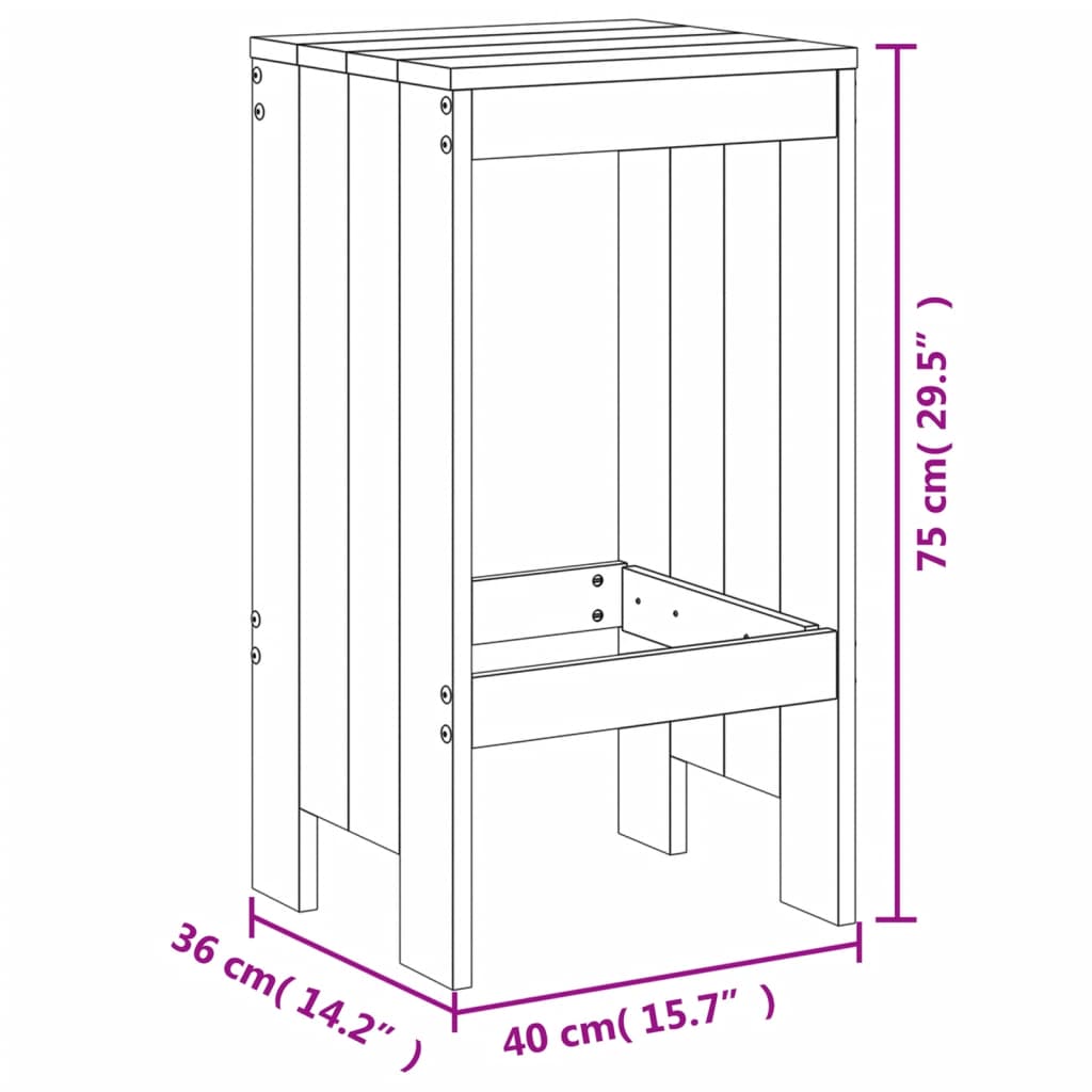 vidaXL Set de mesa y taburetes altos jardín 5 piezas madera pino gris